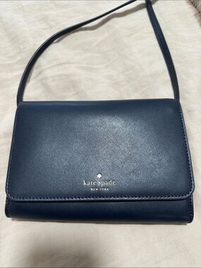 kate spade navy leather crossbody wallet